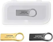 Personalized USB Flash Drive, 50 Pack Custom Metal Pen Drive USB 2.0 Memory Stick Thumb Drive, Ideal for Corporation Business, Educational Purposes and Non-Profits (2 GB,with Plastic Box)