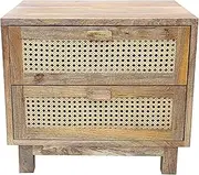 Byron 2 Drawer Bedside Table Rattan Side Table