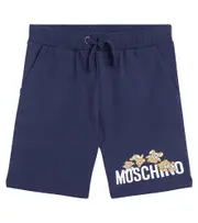 [Moschino Kids] Moschino Kids Teddy Bear cotton jersey shorts Y 14 blue