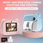 Kids Camera Instant Print 2.4K Digital Video Camera with Print Paper 32G Card