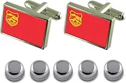[Select Gifts] Shirt Dress Studs Skopje City Macedonia Flag Cufflinks