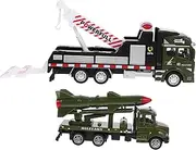 2Pcs Friction Powered Truck Simulation Rocket Construction Crane Pull Back Vehicles for Present for Young