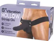 6" Vibrating Hollow Strap On