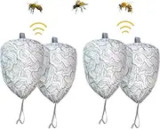 Plai 4 Pack Wasp Repellent for Outdoor Areas Weather Resistant Decoy False Wasp Nests, Garden Wasp Deterrent, No More Wasp