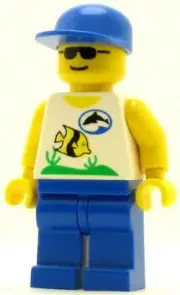LEGO Town Minifigure Divers Boatie 1 Blue Cap (Genuine)