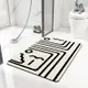 衛浴珪藻土吸水地墊速幹防滑極簡家用洗手間廁所腳墊簡約條紋 (4.6折)