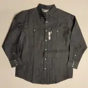 Carhartt S211DMB Pearl Snap- Button Front Denim Work Shirt XL