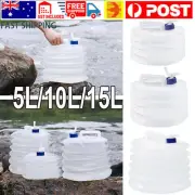 5L-15L Water Carrier Container Foldable With Tap Portable Camping Travel Bottle