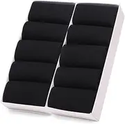 [CLENEA] 10Pairs/Men's Business Cotton Socks Solid Color Dress Office Men's Socks Spring Autumn Non-Slip Comfort Socks Men(Black)
