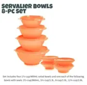Tupperware® Heritage 16-piece Square and Round Bowl Set, Coral