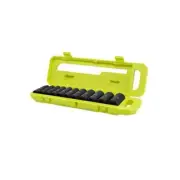 RYOBI Deep Impact Socket Set 1/2 in SAE Universal Hard Shell Carrier (11-Piece)