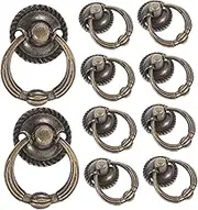 10 Sets Drawer Pull Handle Clear Spindle Circle Cabinet Feature Antique Tiny Knob Antique Drawer Ring Dresser Antique Tiny Handles Twist Closet Door Knobs Matte Latch Zinc Alloy