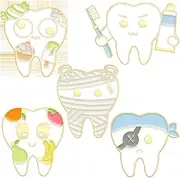[noxozoqm] 5PCs Protect Your Teeth Enamel Pin Fight Against Tooth Decay Lapel Pin Button Badge Lovely Dentist Nursing Lapel Badge Funny Tooth Health Awareness Brooches Backpack Coat Schoolbag Accessories Boys