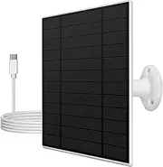 Solar Panel for Security Camera CCTV Surveillance System with Rechargeable Battery IP65 Waterproof 3m Cable Adjustable Bracket Micro USB-C Ports 10W