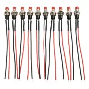 10 Pack Mini Red Push Button Pre Wired Momentary NO Switch 12V 3AMP 10cm Wire