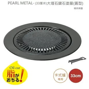 韓國製造 - (33厘米)大理石 鑽石塗層丸型燒肉鐵板烤盤 (卡式爐專用) - 平行進口貨