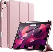 JETech Case for iPad Air 11-Inch M3/M2 (2025/2024), iPad Air 5/4 (2022/2020 5th/4th Generation 10.9-Inch) with Pencil Holder, Slim Tablet Cover with Soft TPU Back, Auto Wake/Sleep (Pink)
