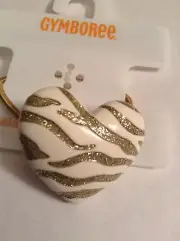NWT Gymboree RIGHT MEOW Gold ZEBRA Heart Ponytail Holder Vintage