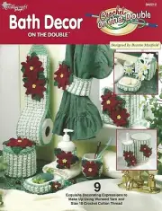 Bath Décor on the Double Crochet Poinsettia Daisies Soap Dispenser Toilet Brush