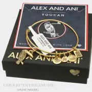 Authentic Alex and Ani Toucan Rafaelian Gold Charm Bangle