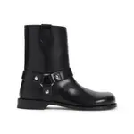 [Loewe] Loewe-Black Cowhide Campo Biker Shearling Boots-Donna 40 IT