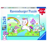 2x24pc Ravensburger Fairy Tale Unicorn Kids/Childrens Jigsaw Puzzle Set 4y+