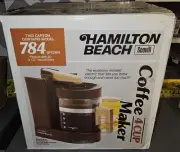 Hamilton Beach Mini-Drip Coffee Maker Pot 4 Cup Brown MCM Vintage 784 Box Filter