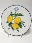 Papart LEMON & LAVENDER Ceramic TRIVET 8” White Blue Rim HOT PLATE NWT