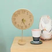 Wooden Table Clock Silent Stable Portable Elegant Easy to Read Home for Cafe