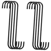 Extra Large 12 inch S Hooks for Hanging,S Shaped Hook Heavy Duty,Black Long S