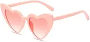 [LWBTOSEE] Retro Peach Heart Sunglasses for Women Men, Pink Sunglasses, UV Protection, 53mm Lens, 1Pcs, Pink