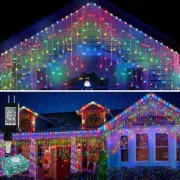 Solar Christmas Lights Outdoor LEDs Curtain Fairy String Light Party 24V 8 Modes