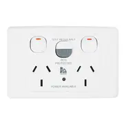 Clipsal Medilec Series Double Powerpoint 10 Amps RCD 10Ma White Medi - ML2025RC10-WE
