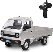 FMT, WPL D12 Kei Truck RC Car 1/10 2.4Ghz Remote Control Rock Crawler Off Road Truck with Brushed Motor, LED Headlights, Middle Engine Rear Drive RTR Toys Car for Adults Kids Boys Great