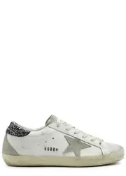 Golden Goose Super-Star Distressed Leather Sneakers - Grey - 39 (IT39 / UK6), Golden Goose Trainers, Embroidered - 39 (IT39 / UK6) 39 (IT39 / UK6)