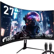 27Inch 165Hz Curved Gaming Monitor, 1440P 144Hz Gaming Monitor, QHD 2K(2560X1440