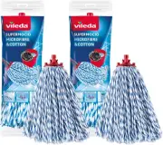 Vileda Supermocio Microfibre and Cotton Refill, Pack of 2 Supermocio Microfibre