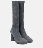 [Bottega Veneta] Bottega Veneta Wool-blend knee-high sock boots AU 9 grey