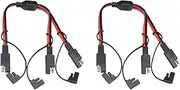 Justivana 2X SAE Splitter Adapter 14AWG SAE DC Power Automotive Connector Cable Y Splitter 1 to 2 SAE Extension Cable with Cover