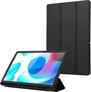 Full Protective Case Compatible with Samsung Galaxy Tab A8 10.5-Inch 2022 (SM-X200/X205/X207) Case with Pencil Holder,Trifold Stand Smart Cover with Soft TPU Back, Auto Sleep/Wake(Black)
