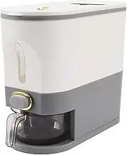 RIZGHWOY Rice Dispenser Box Grain Storage Container Airtight Smart Kitchen Large Capacity Home (Grey Small Size)