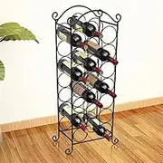 Wine Rack for 21 Bottles Metal Wine Bottle Rack Holder Storage Racks Cabinet Stand Bar Organizer Glass Shelf Countertop - 88x34x20cm