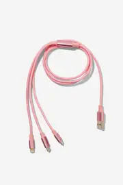 [Typo] Typo - 3-In-1 Universal Usb Charging Cable - Ballet blush SOLID BALLET BLUSH