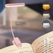 Pink Book Light 3Colors USB Rechargeable Reading Light Warm Cool White Daylight