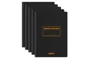 5x Rhodia A5 Composition Book Office Stationery Notebook Ruled w Margin Black
