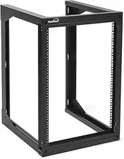 NavePoint 15U Server Rack with Swing Gate - Wall Mount Rack for 19 Inch IT & AV Equipment - 24' Deep, Black