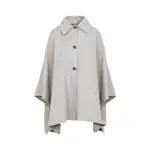 [Max Mara] Max Mara-Albino Camel Grey Virgin Wool Jago Logo Long Cape-Donna OS OS
