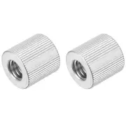 Mic Stand Adapter 1/4-20 Female to 3/8-16 Female Silver 2 Pcs