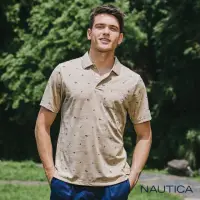 在飛比找momo購物網優惠-【NAUTICA】男裝 舒適透氣滿版圖騰短袖POLO衫(卡其