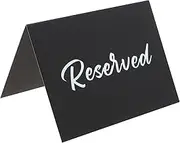 ECSiNG 20PCS Reserved Table Signs Double Sided Tent Cards Silver Foil Reserved Seating Labels for Wedding Party Restaurant Supplies 10x15cm Black